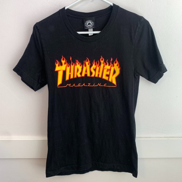 Thrasher Flame Logo Black Short Sleeve Shirt - Picture 2 of 6